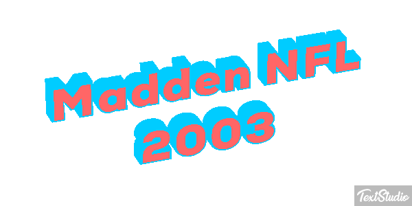 Madden NFL 2003 Text effect