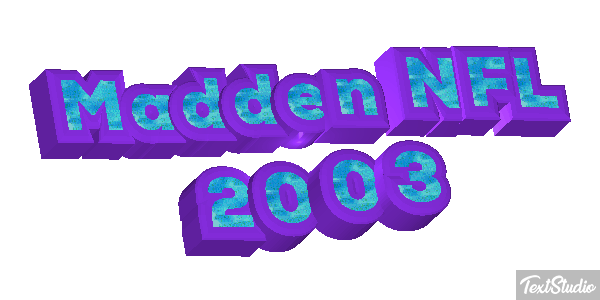 Madden NFL 2003 Text effect