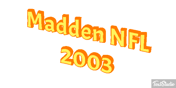 Madden NFL 2003 Text effect