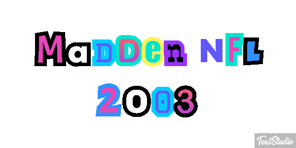 Madden NFL 2003 Text effect