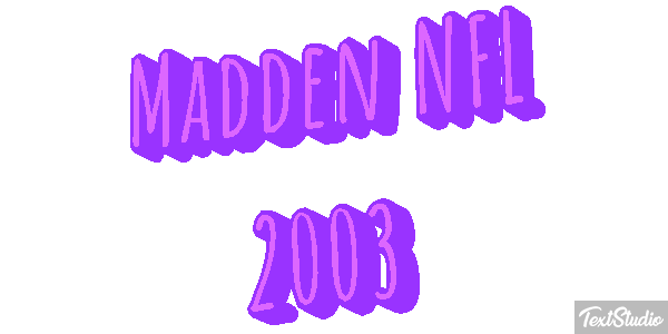Madden NFL 2003 Text effect