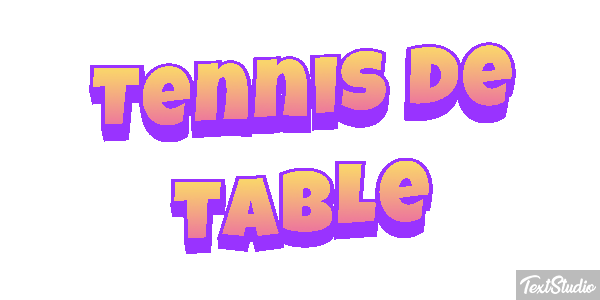 Tennis de table Effet de texte