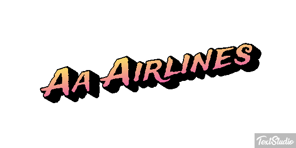 Aa Airlines Tekst effect
