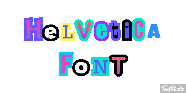 Helvetica Font Text effect