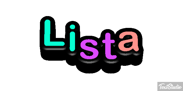 Lista Efeito do texto