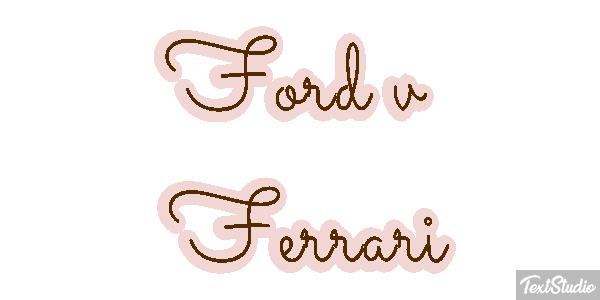 Ford v Ferrari Effet de texte