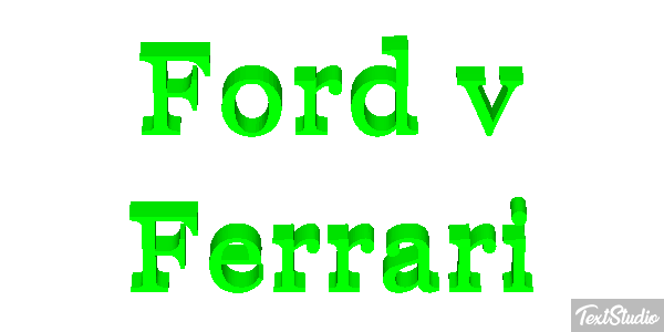 Ford v Ferrari Effet de texte