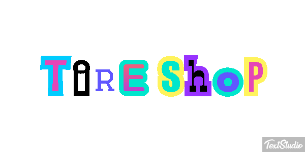 Tire Shop Efeito do texto