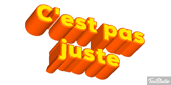 C'est pas juste Effet de texte