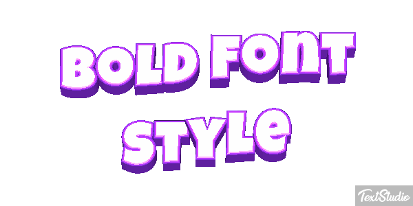 Bold Font Style Text effect