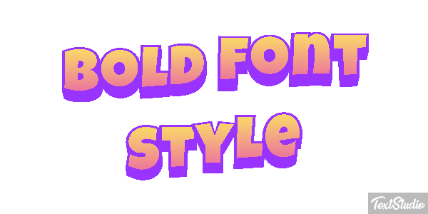 Bold Font Style Text effect