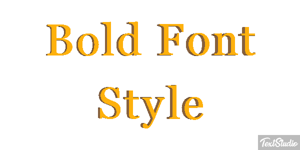 Bold Font Style Text effect
