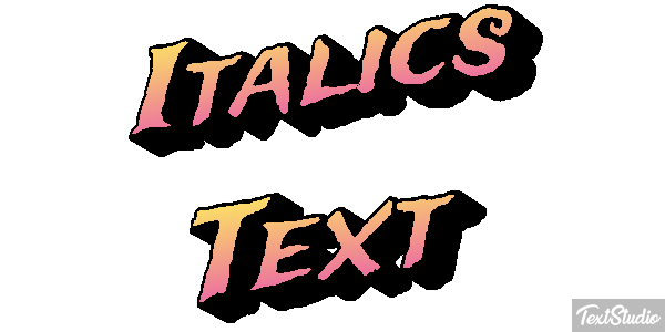 Italics Text Text effect