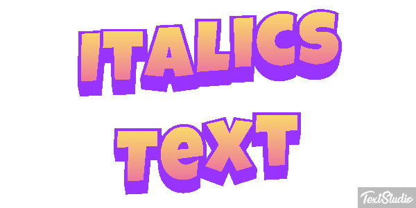 Italics Text Text effect