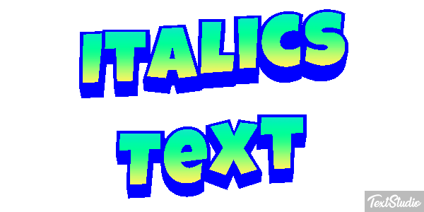 Italics Text Text effect