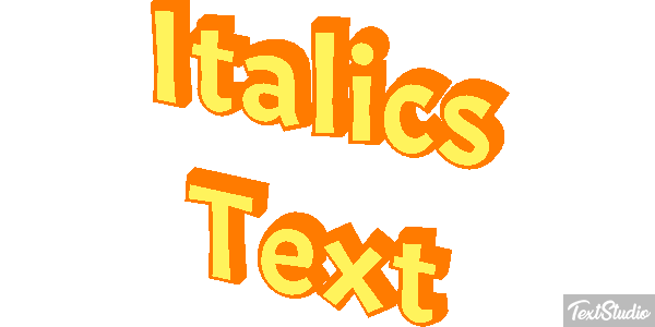 Italics Text Text effect