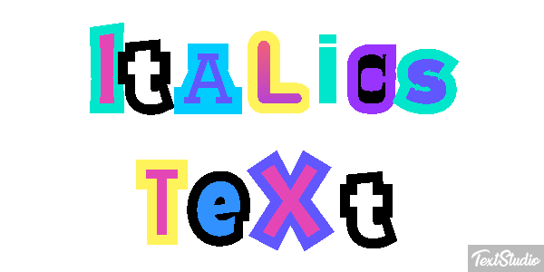 Italics Text Text effect