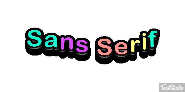 Sans Serif Text effect