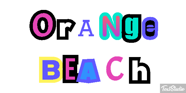 Orange Beach Efekt tekstowy
