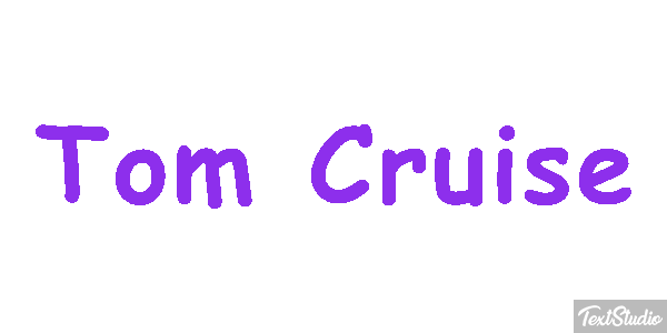 Tom Cruise Efecto de texto