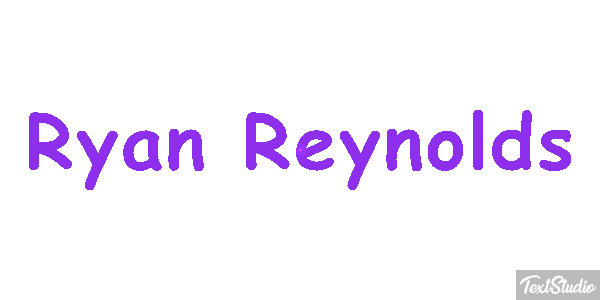 Ryan Reynolds Efeito do texto