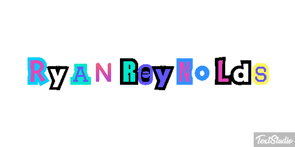 Ryan Reynolds Efeito do texto