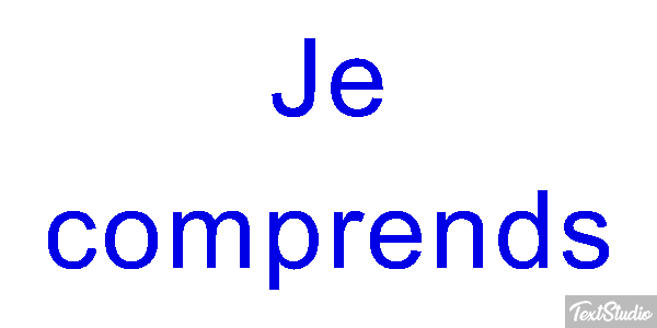 Je comprends Effet de texte