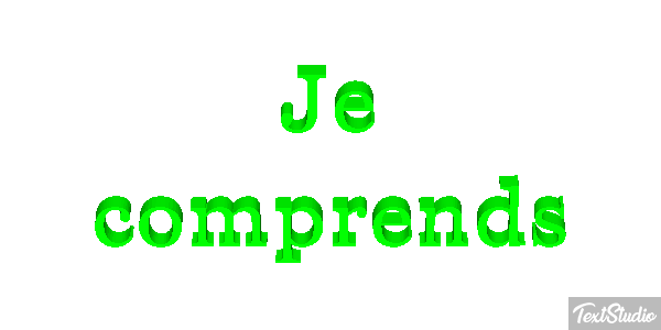 Je comprends Effet de texte