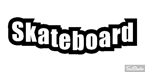 Skateboard Effetto testo