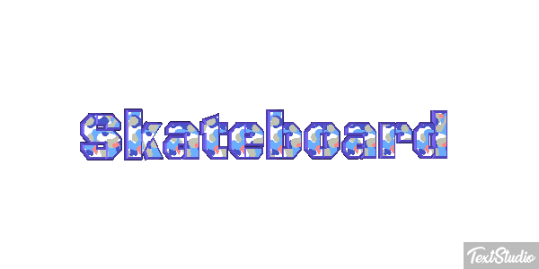 Skateboard Effetto testo