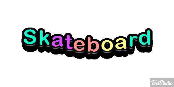 Skateboard Effetto testo
