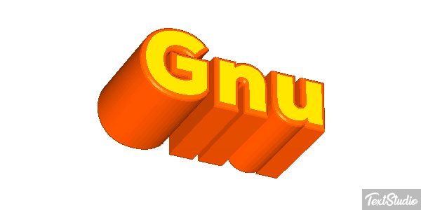 Gnu Text effect