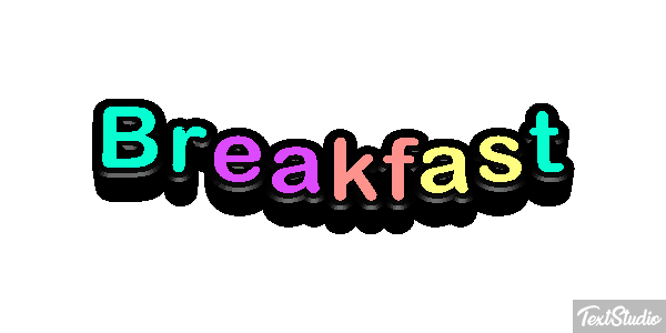 Breakfast Effetto testo