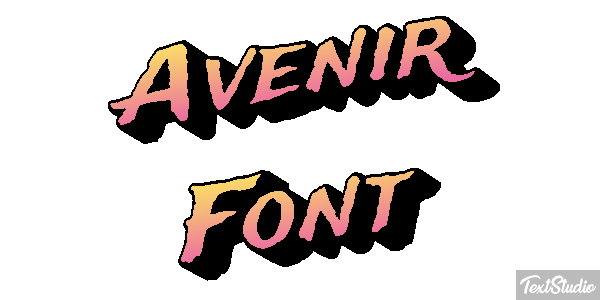 Avenir Font Efecto de texto