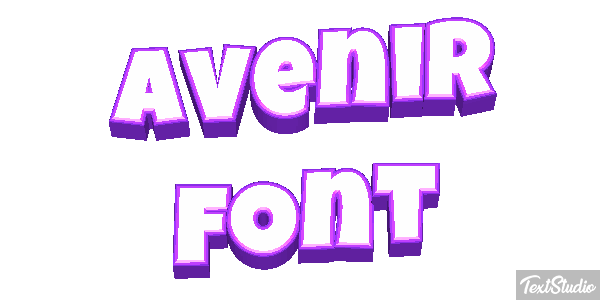 Avenir Font Efecto de texto