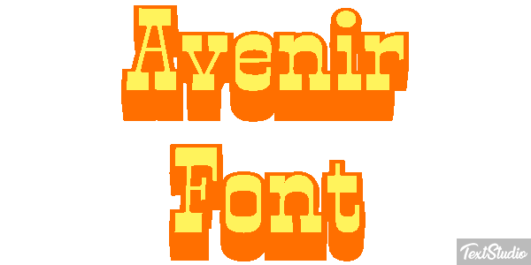 Avenir Font Efecto de texto