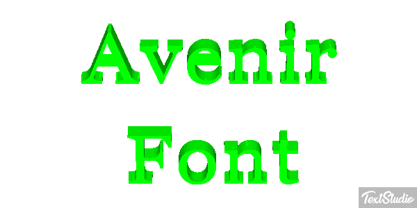 Avenir Font Efecto de texto