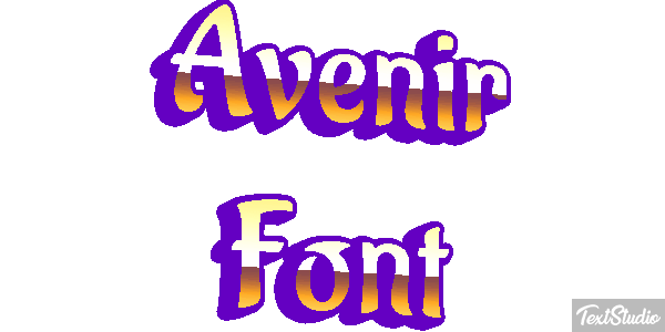 Avenir Font Efecto de texto