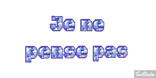 Je ne pense pas テキスト効果