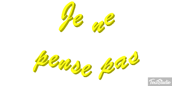 Je ne pense pas テキスト効果
