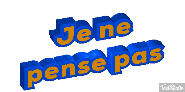 Je ne pense pas テキスト効果