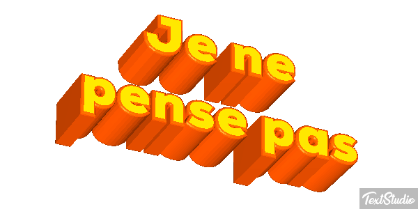Je ne pense pas テキスト効果