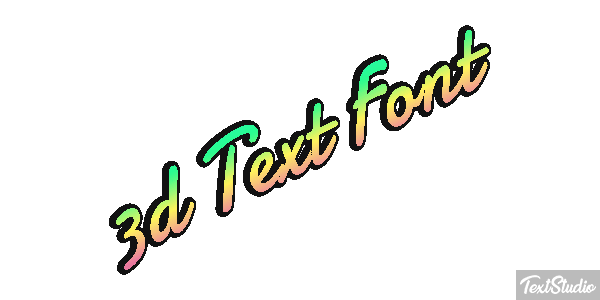 3d Text Font Metin efekti