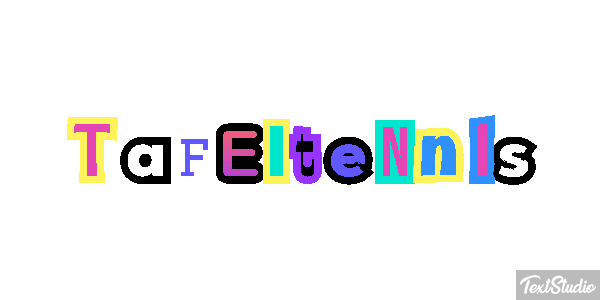 Tafeltennis Tekst effect