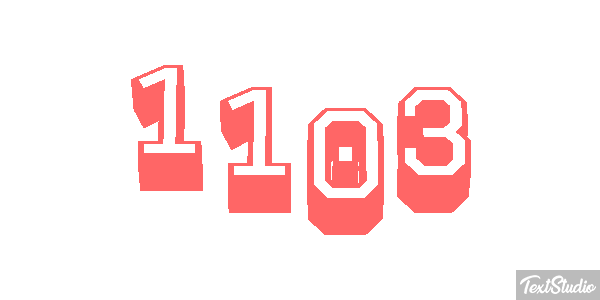 1103 Tekst effect