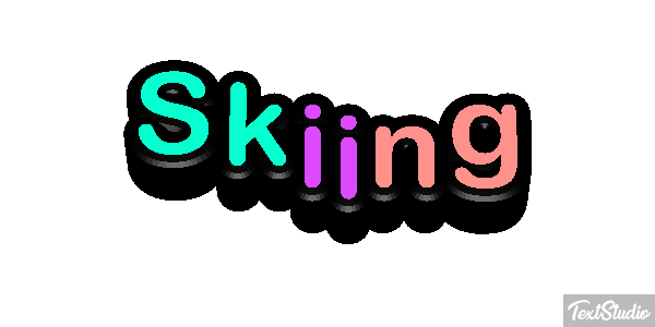 Skiing Texteffekt
