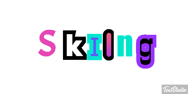 Skiing Texteffekt