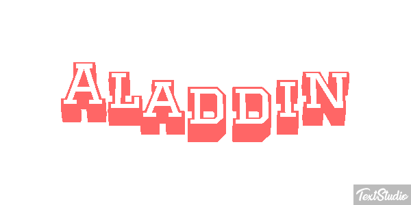 Aladdin Efeito do texto
