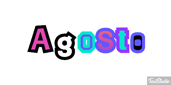 Agosto Efeito do texto