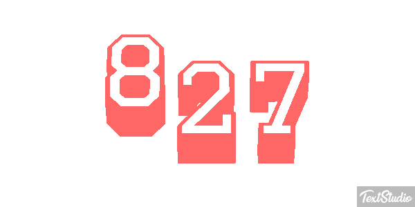 827 Tekst effect